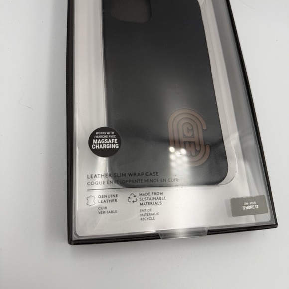 Coach Leather Slim Wrap Case for iPhone 13 – Black with Logo MagSafe Compatible - Picture 2 of 3